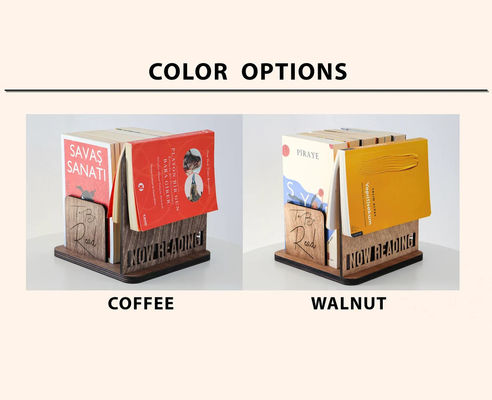 Custom Logo Square Wooden Bookshelf for Mothers Day Gift Book Storage and Organization