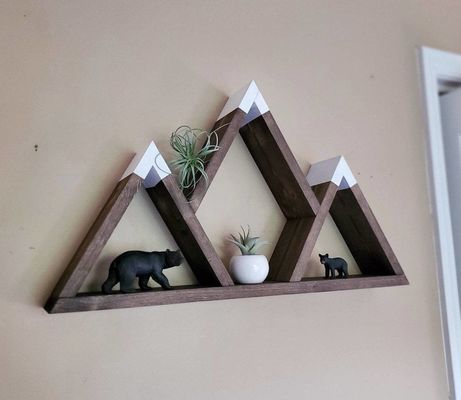 Custom Wood Floating Shelves 25x14x4 Inches for Handmade Nature Wooden Mountain Shelf