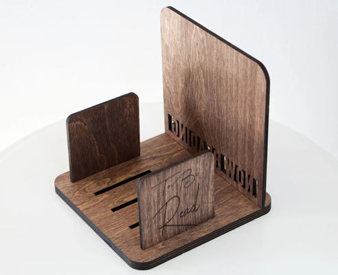 Custom Logo Square Wooden Bookshelf for Mothers Day Gift Book Storage and Organization