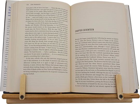 Wooden Wall Mount Book Holder Adjustable Recipe Book Stand for Kitchen Counter Display