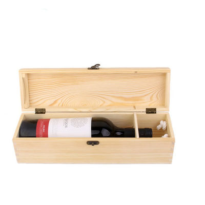 Customized Logo Acceptable Single Bottle Wooden Wine Box for Personalized Gifts