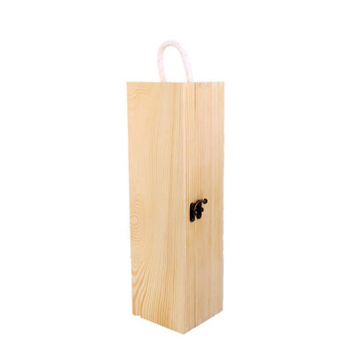 Customized Logo Acceptable Single Bottle Wooden Wine Box for Personalized Gifts