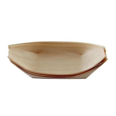 Customized Logo Acceptable Birch Bamboo Boat Shape Sailing Wood Sushi Tray