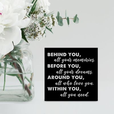 American Style Wooden Box Sign Decor Graduation Quote Positive Behind You All Your Memories