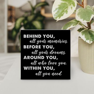 American Style Wooden Box Sign Decor Graduation Quote Positive Behind You All Your Memories