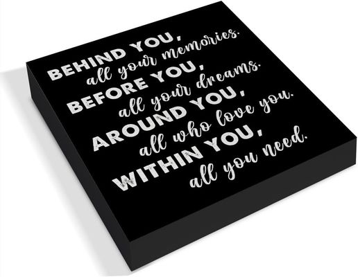 American Style Wooden Box Sign Decor Graduation Quote Positive Behind You All Your Memories