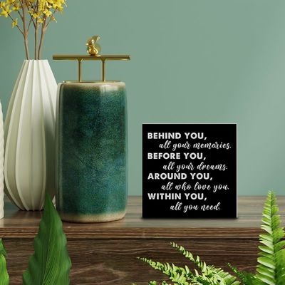 American Style Wooden Box Sign Decor Graduation Quote Positive Behind You All Your Memories