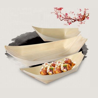 Wooden Sushi Serving Boat 9 Inch Modern Simple Disposable Pine Birch Bamboo