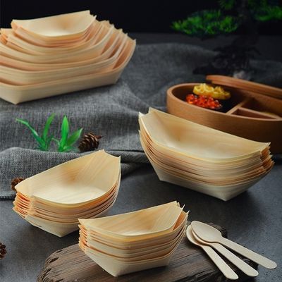 Wooden Sushi Serving Boat 9 Inch Modern Simple Disposable Pine Birch Bamboo