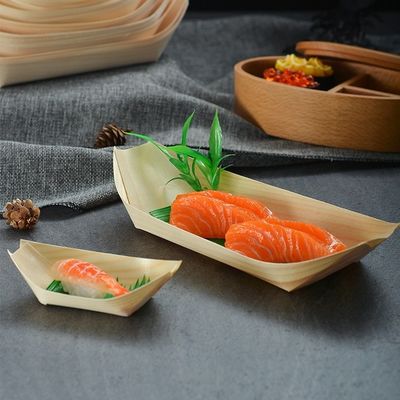 Wooden Sushi Serving Boat 9 Inch Modern Simple Disposable Pine Birch Bamboo