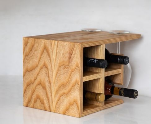 Customized Logo Hardwood Wine Rack High Quantity Wine Holder for Countertop