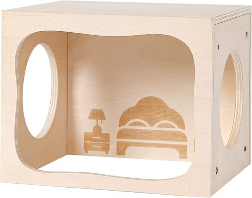 Small Animals' Breathable Wooden House Customizable Chamber for Hiding and Exploring