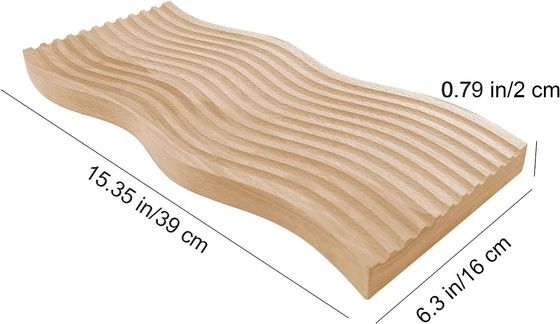 Wave Shape Wooden Tray Breakfast Serving Tray for Kitchen 40.5x18.5x2cm Customized Logo