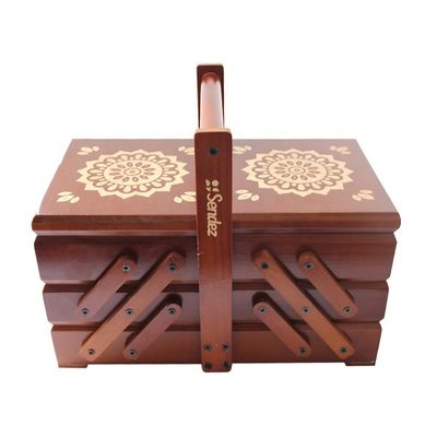 Modern Folding Sewing Wood Storage Box Craft Design for Gifts Stores Commercial Buyer