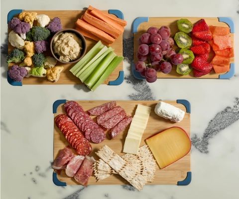 Sustainable Bamboo Cutting Board Set for Kitchen Large Medium and Small Non Slip Boards