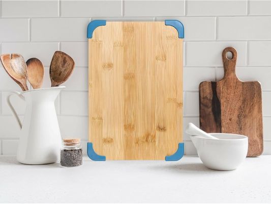 Sustainable Bamboo Cutting Board Set for Kitchen Large Medium and Small Non Slip Boards