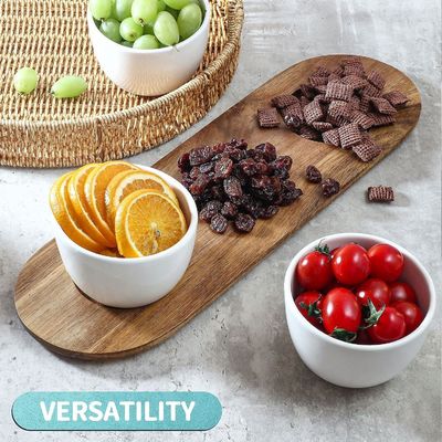 Acacia Wooden Tray Chip and Dip Serving Set with Wooden Plain Color or Your Color