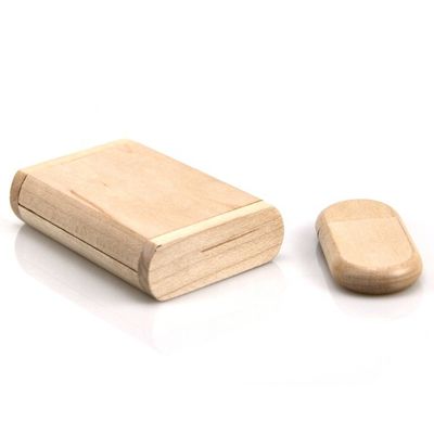 Maple Wood Color 32GB USB Flash Drive with Customized Logo and Packaging Box Included