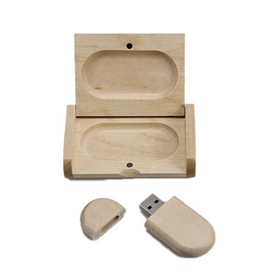 Maple Wood Color 32GB USB Flash Drive with Customized Logo and Packaging Box Included
