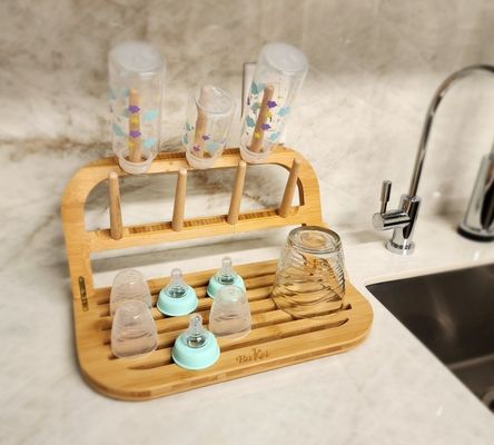 Classification Travel-Friendly Bamboo Baby Bottle Drying Rack with Brush and Dryer