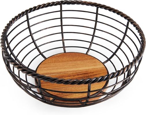 Compact Folding Wooden Fruit Bowl for Space-Saving Kitchen and Living Room Storage