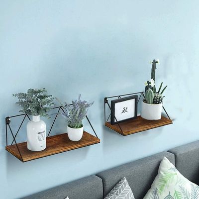 Adjustable Floating Wall Shelves Set of 2 for Bedroom Bathroom Living Room Kitchen and Office Space-Saving Design