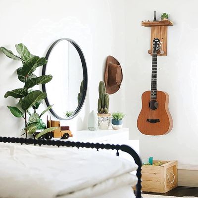 Custom Wall Mount Holder Guitar Hanger Shelf for Home Decoration Single Tier Design