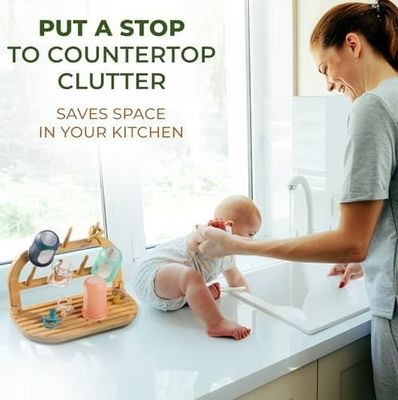 Upgrade Your Drying Experience with Our Bamboo Baby Bottle Drying Rack