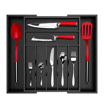 Bamboo Kitchen Silverware Utensil Holder And Cutlery Tray Drawer Organizer For Flatware Customize Size