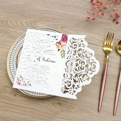 Stunning Laser Cut Wedding Invitation Card for Party Europe Regional Feature Included