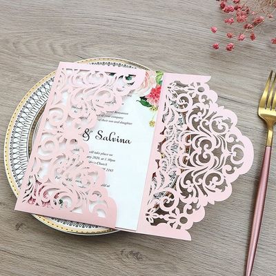 Stunning Laser Cut Wedding Invitation Card for Party Europe Regional Feature Included