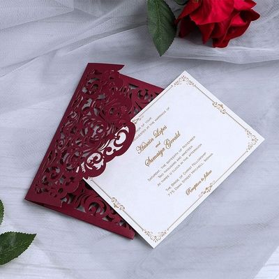 Stunning Laser Cut Wedding Invitation Card for Party Europe Regional Feature Included
