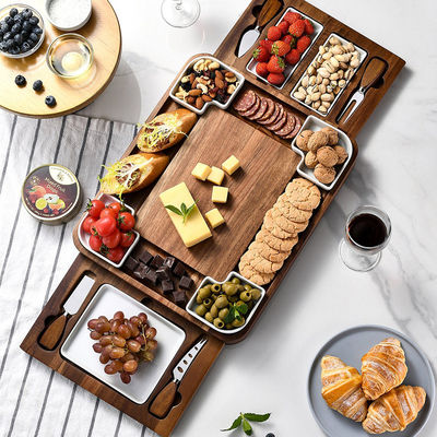 Customizable Multi-Function Bamboo Cutting Board with Stand and Collapsible Colander