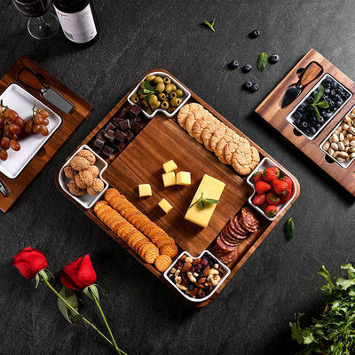 Customizable Multi-Function Bamboo Cutting Board with Stand and Collapsible Colander