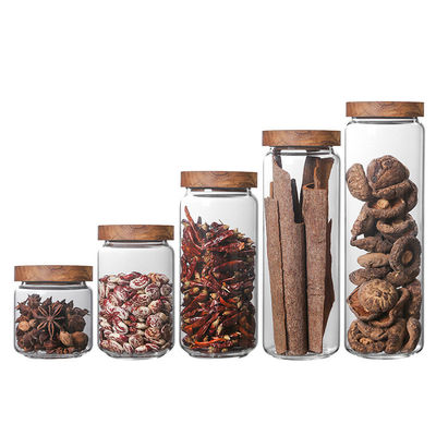 Acacia Lid Glass Containers for Food Storage Solutions