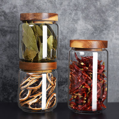 Acacia Lid Glass Containers for Food Storage Solutions