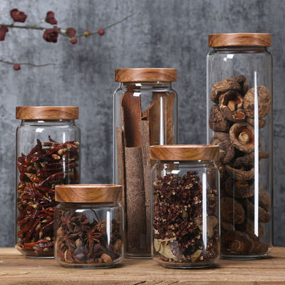 Acacia Lid Glass Containers for Food Storage Solutions