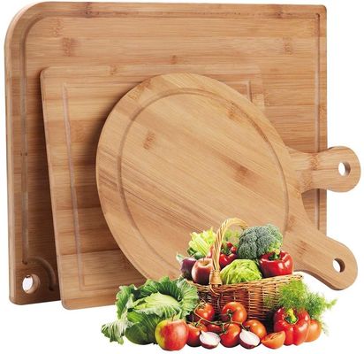 Bamboo Cutting Board Set With Scale And Storage Collapsible Endgrain Hard Wood Board Stone