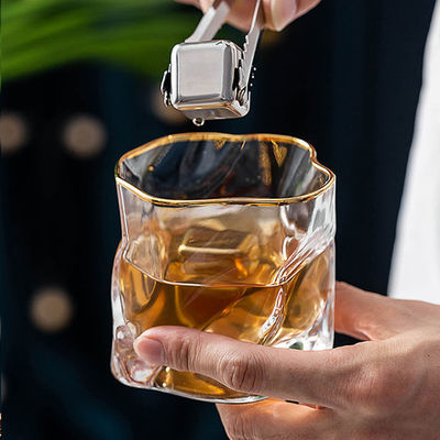 Crystal Whisky Glass Wine Cup with Twisted Lines Customized Logo and Multi Color Options
