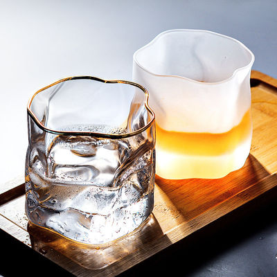 Crystal Whisky Glass Wine Cup with Twisted Lines Customized Logo and Multi Color Options