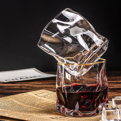 Crystal Whisky Glass Wine Cup with Twisted Lines Customized Logo and Multi Color Options