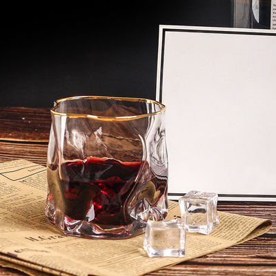 Crystal Whisky Glass Wine Cup with Twisted Lines Customized Logo and Multi Color Options
