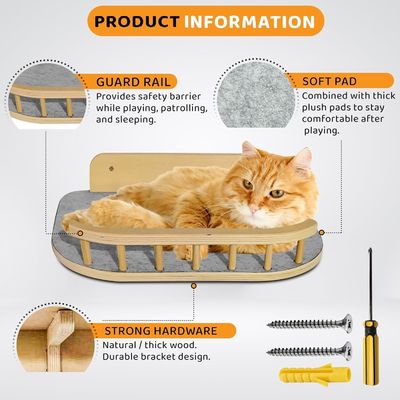 Pet Toys Logo Customized Logo Acceptable Wooden Cat Corner Shelf and Large Wall Steps