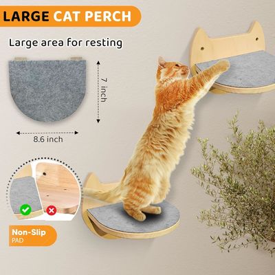 Pet Toys Logo Customized Logo Acceptable Wooden Cat Corner Shelf and Large Wall Steps