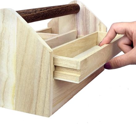 Custom Order Accepted Wooden Drawer Organizer Craft Tool Storage Box with Pine Wood/Bamboo