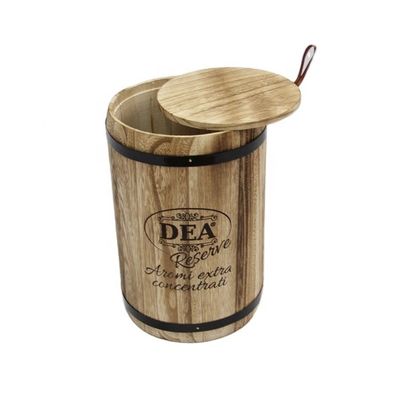 18x18x27cm Custom Logo Wooden Barrel Packaging Handmade Vintage Style Large Paulownia