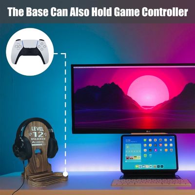 Hotel Home Bathroom Decoration Wooden Headset Stand Decorations for Gamer Teenage Boy