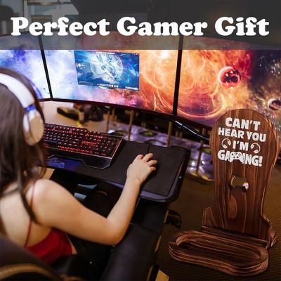Hotel Home Bathroom Decoration Wooden Headset Stand Decorations for Gamer Teenage Boy