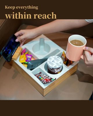 Desktop Wooden Storage Box for Living Room Coffee Table Snacks and Remote Control