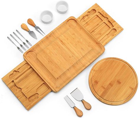 Custom Black Walnut Wood Bulk Bamboo Chopping Block Kitchen Cheese Cutting Board With Tools